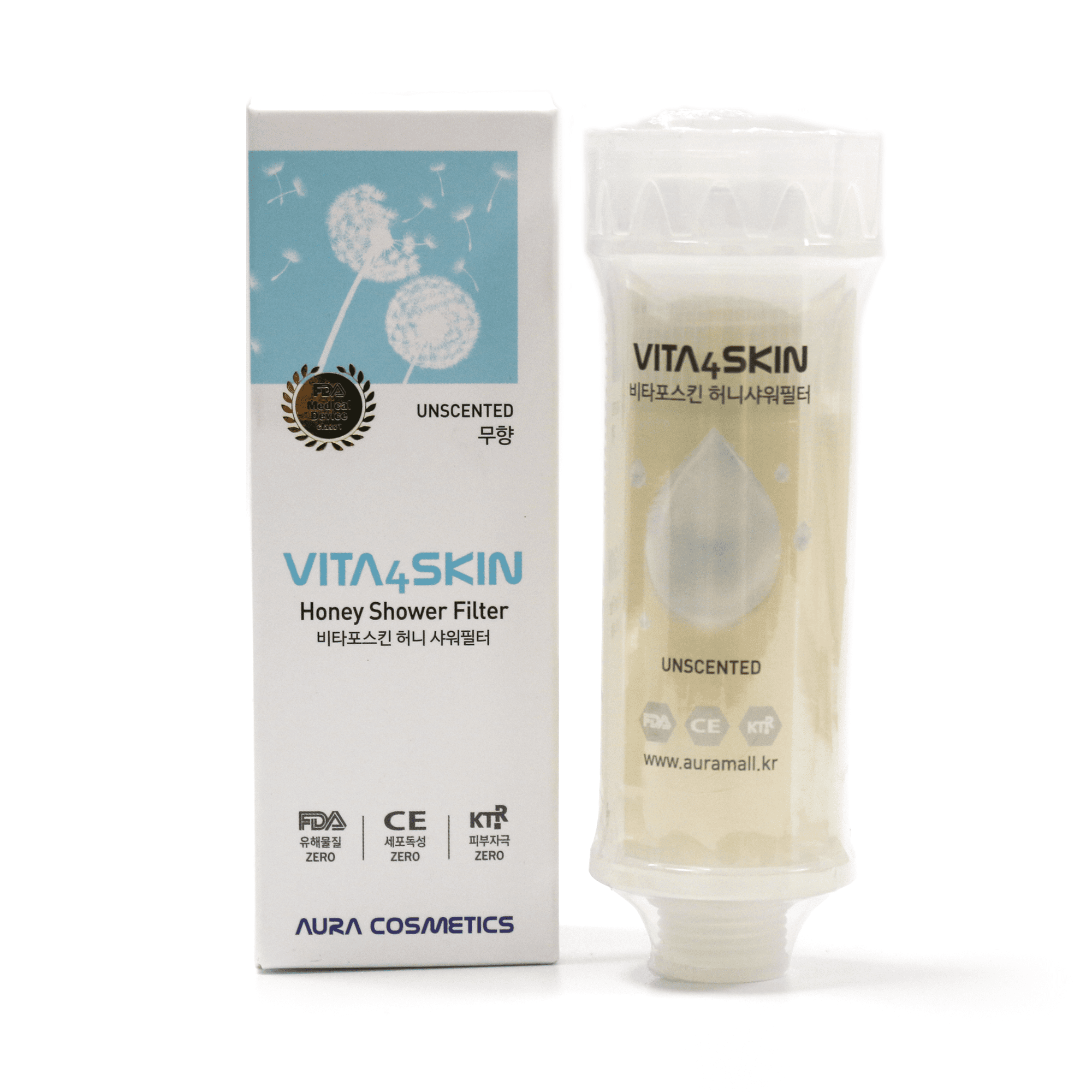 AURA Vita4Skin Honey Vitamin Shower Filter For Bath / Faucets With
