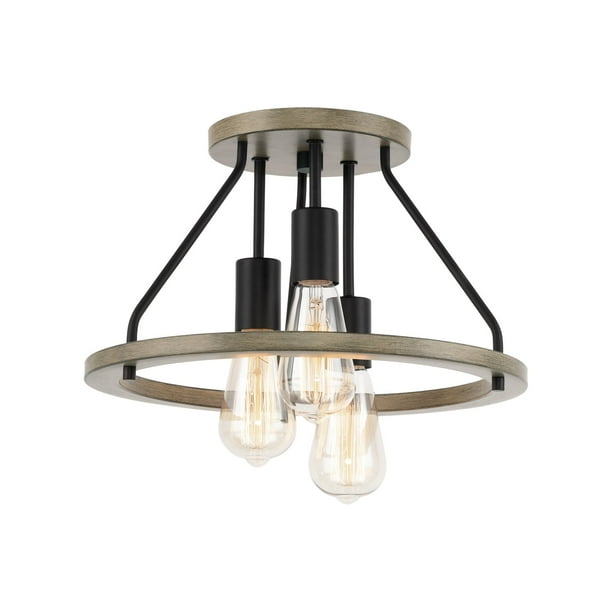 Kira Home Sullivan 14" Rustic Farmhouse Flush Mount ...