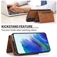 thumbnail image 3 of Design for Samsung Galaxy S22 5G Wallet Case with Tempered Glass Screen Protector PU Leather Credit Card Holder Slot Phone Cases Kickstand Shockproof Protective Cover for Men 6.1" Brown, 3 of 14