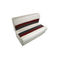 Horizon Manufacturing Premium Series 37" Pontoon Bench Seat Cushion Set W/Base White/Red/Charcoal 3001AAEC
