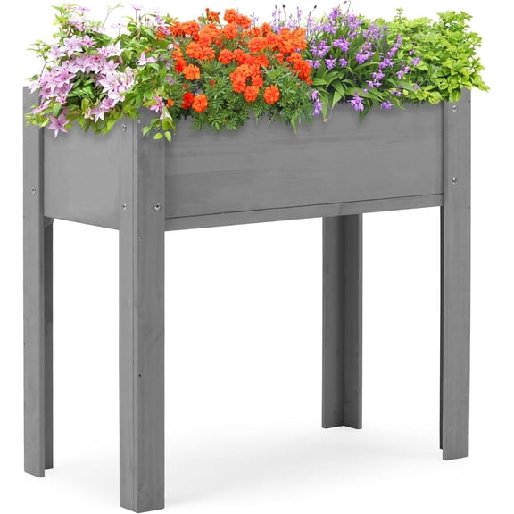 31x31x16 inch Raised Garden Bed with Legs, Elevated Wooden Planter Box for Outdoor Plants Flowers Fruits Vegetable Herb Growingg