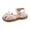 Beige, variant on Gpaecead Girls Hollow Woven Closed Toe Bow Sandals Faux Leather Sandals Soft Sole Non-Slip Princess Beach Shoes Silver