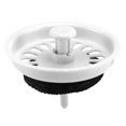 thumbnail image 1 of Food Waste Stopper Spin Lock Sink Drain Strainer 3.1" Dia White Black Plastic, 1 of 5