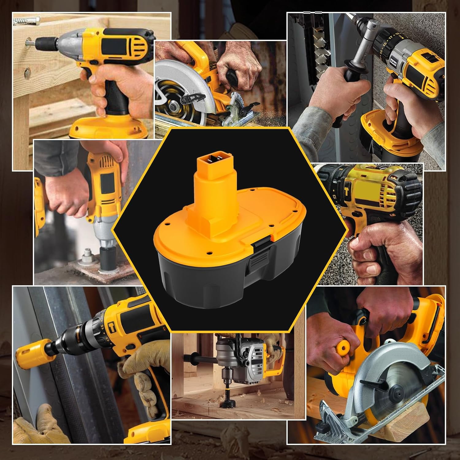 4.5Ah DC9096 Replacement for Dewalt 18 Volts NI-MH Battery DC9098 DC9096 DC9091 DE9057 DW9116 with DC9310 Fast Charger Replacement for DEWALT 7.2V-18V Battery Charger
