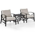 thumbnail image 1 of Crosley Furniture Kaplan 3Pc Fabric Conversation Set in Oil Bronze/Oatmeal, 1 of 11