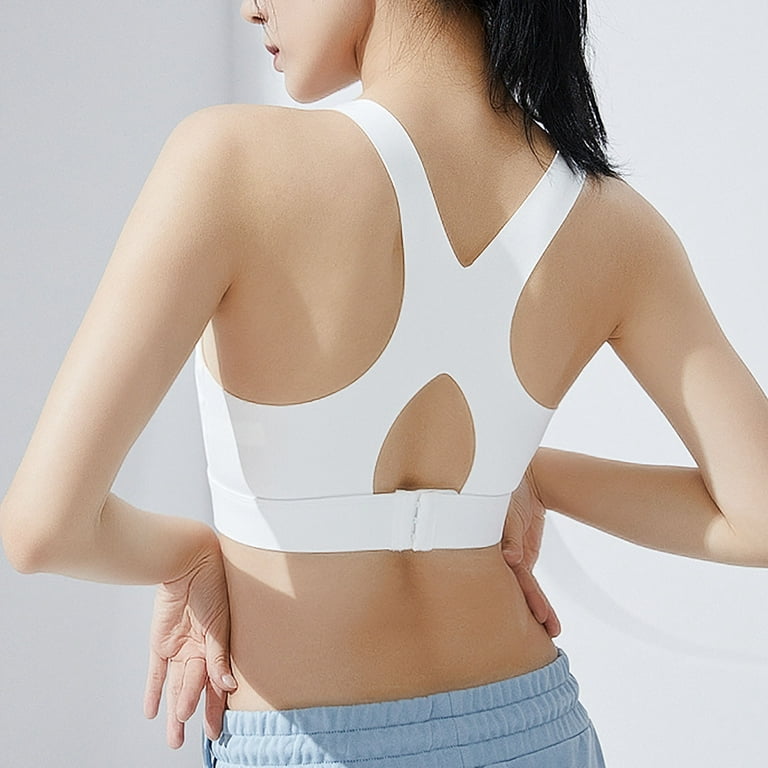 Odeerbi Sports Bras for Women 2024 No Underwire Yoga Bra One-piece Back Bra  Yoga Vest White