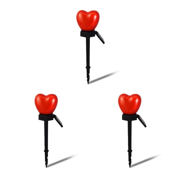 Luz de estaca solar Bearachild IPX5 a prueba de agua en forma de corazón color Rojo