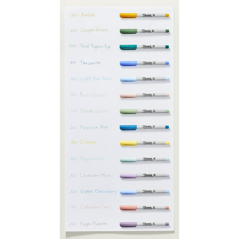 Mystic Gems Markers, Fine Bullet Tip, Assorted, 24/Pack