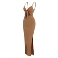 thumbnail image 1 of Vibrant V-Neck Cami Dress Sexy Cut Out Split Hem Sleeveless Flowy Essential, 1 of 14