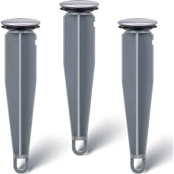 Pop up Stoppers Compatible with Moen Drain Components, Chrome Bathroom Sink Drain Plunger, 4-7/8 Tall, 1-1/4 Cap Dia, with 1 Mounting Hole and Gasket Seal, Replacement for 88994 (3 Pack)