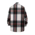 thumbnail image 7 of UVEASISHA Flannel Shacket for Men Plaid Long Sleeve Button Down Shirt Jackets Lightweight Fashion Fall Flannel Shirt Jacket with Pocket Prime Deals of The Day,Black,L, 7 of 7