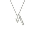 thumbnail image 2 of Delight Jewelry Silvertone Large Initial - V - Silvertone Sisters Best Friends Forever Bar Charm Necklace, 23", 2 of 4