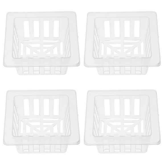 Hemoton 4 Pcs Square Hydroponic Net Pots For Plants Garden Plant Containers Mesh Net Planter Plastic Nursery Cups For Hydroponics
