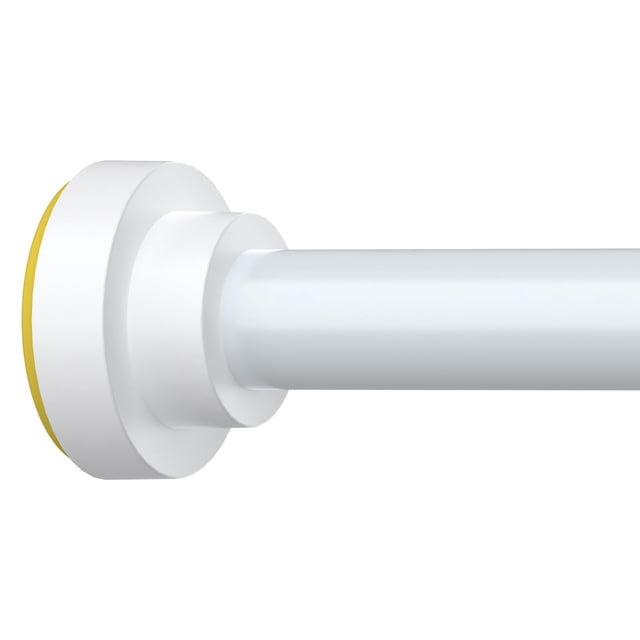 Barra de cortina de ducha Thestoa blanca ajustable de 110 a 198 cm