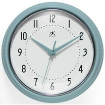Infinity Instruments Retro Round Baby Blue Wall Clock, 9.5"