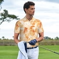 thumbnail image 3 of Honeii Watercolor Sea Shells print Polo Shirt, a classic short-sleeved, button-down golf shirt designed for menXX-Large, 3 of 6
