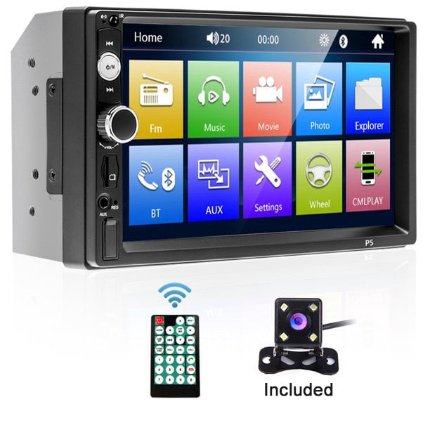 plaag zonde semester Podofo 7" HD 2 Din Car Radio Car Video Player MP5 Touch Screen Digital  Display Car Stereo with Bluetooth Multimedia Autoradio FM AUX USB SD  Function,included Backup Camera - Walmart.com