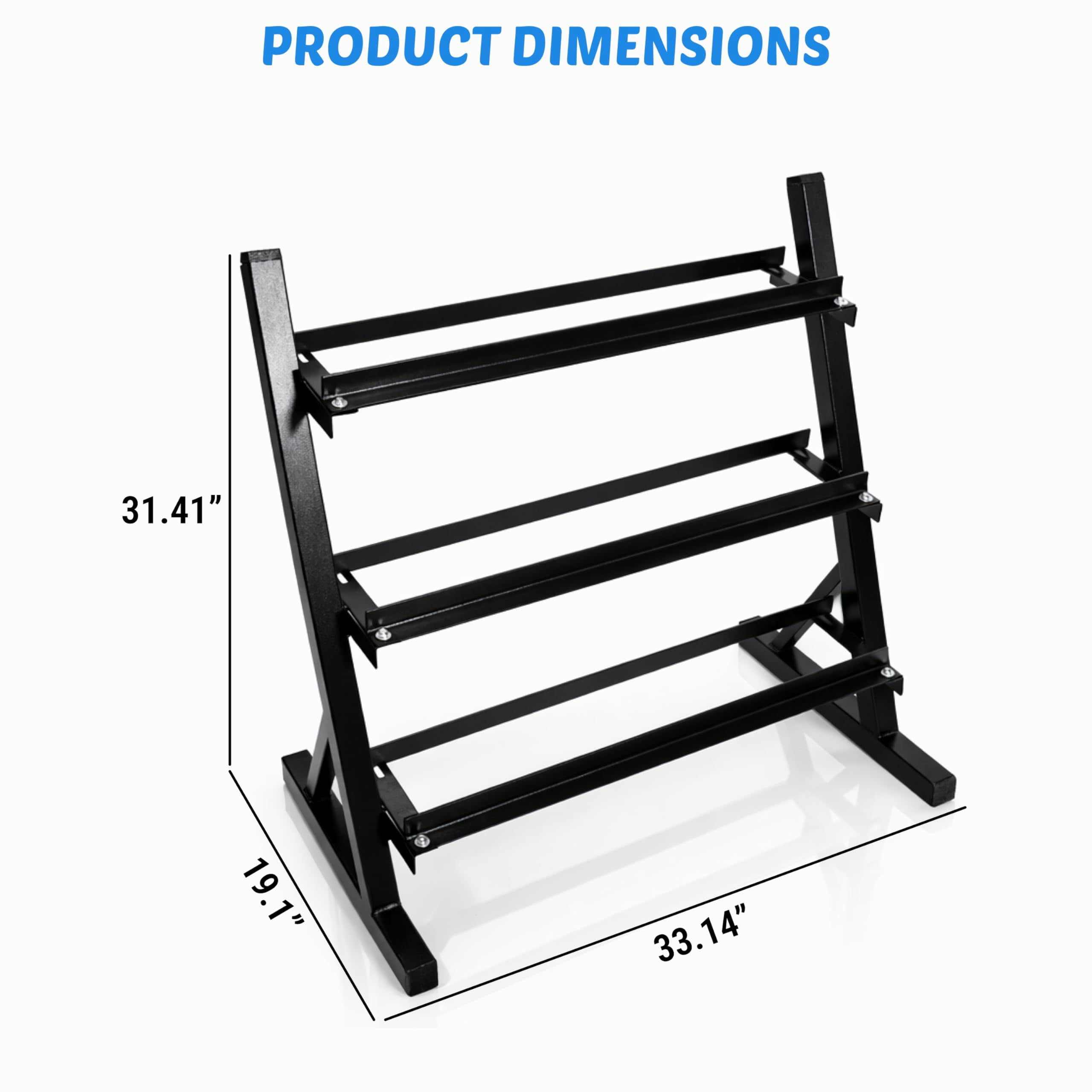 FEBTECH 3-Tier dumbbell rack, 1000 LBS adjustable dumbbell rack, Adjustable weight rack for home gym with weight storage, Heavy-Duty weight storage racks, Compact dumbell rack
