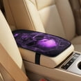 thumbnail image 4 of Xixirimido Car Seat Cover Set of 5 Pieces Front Seat Covers with Matching Seat Belt and Center Console Covers PU Leather Fits Most Vehicles, Purple Skull, 4 of 8