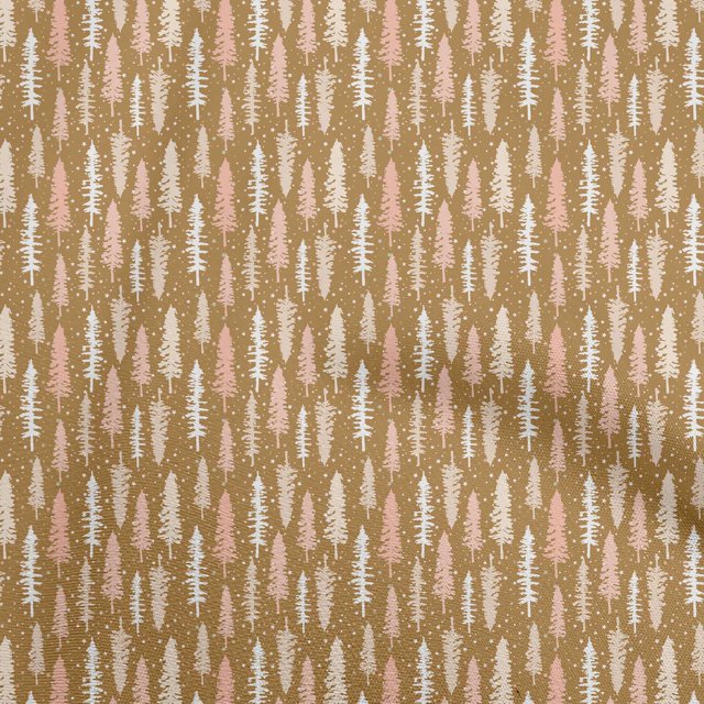 oneOone Cotton Jersey Orange Fabric Asian Forest Tree Craft Projects Decor Fabric Printed By The Yard 58 Inch Wide