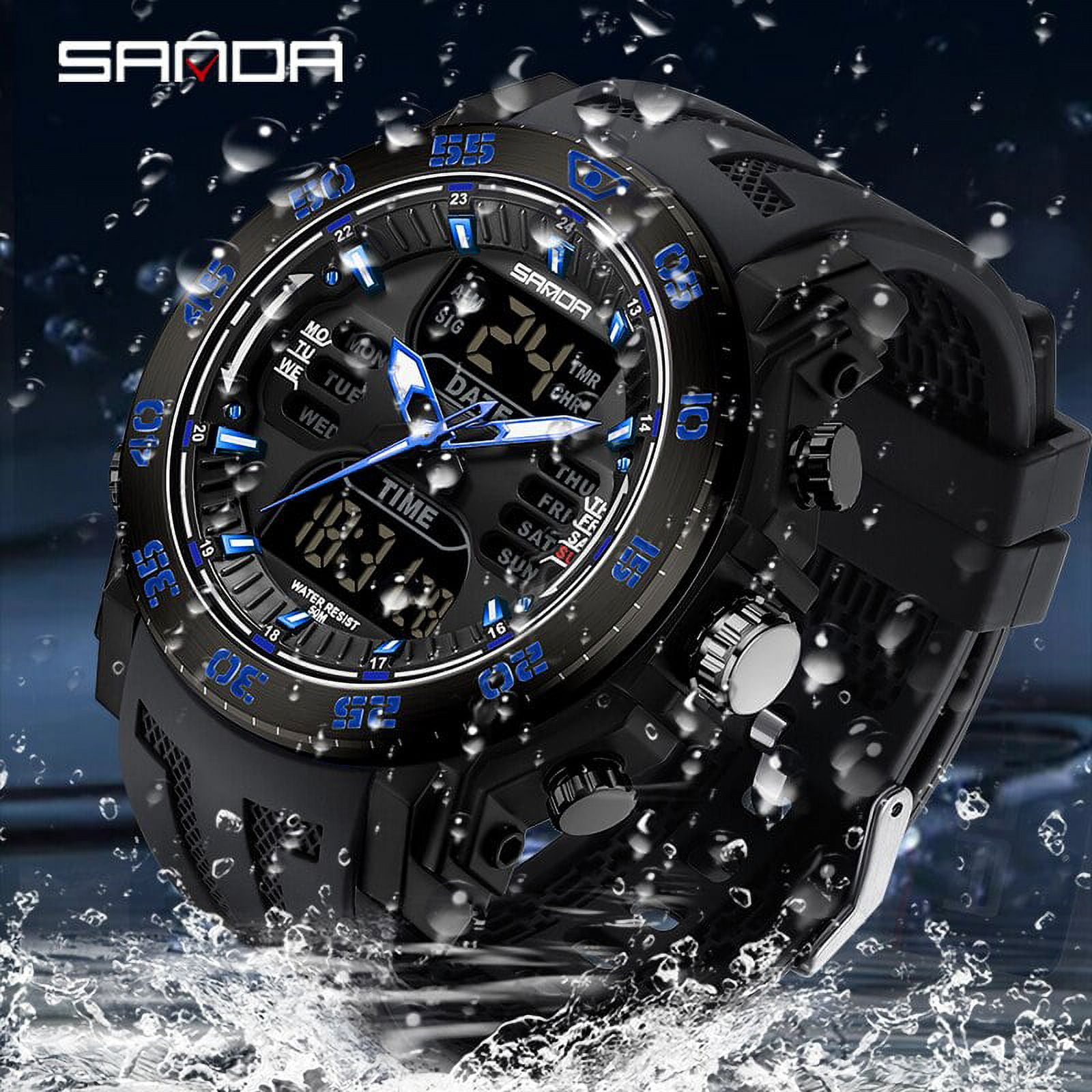 SANDA Brand G Style Military Watch Men Digital Shock