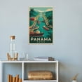 thumbnail image 4 of Panama Canal Retro Travel Poster Vintage Panama Tourism with Locks & Ships Print Poster, 4 of 8