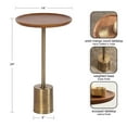 thumbnail image 6 of Kate and Laurel Xyler Wood and Metal Round Side Table, 14 x 14 x 24, Walnut Brown and Antique Brass, Transitional Pedestal Table for Use as Indoor Plant Stand or Bedroom Nightstand Decor, 6 of 9