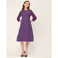 thumbnail image 2 of Moomaya Round Neck Tiered Solid Georgette Dress - Women's Boho Tiered Dress, 2 of 9