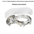 thumbnail image 2 of Floshine 304 Stainless Steel 4" V Band Clamp, 2 Male Female Flange Assembly，Suitable for connection of exhaust pipe, 2 of 6
