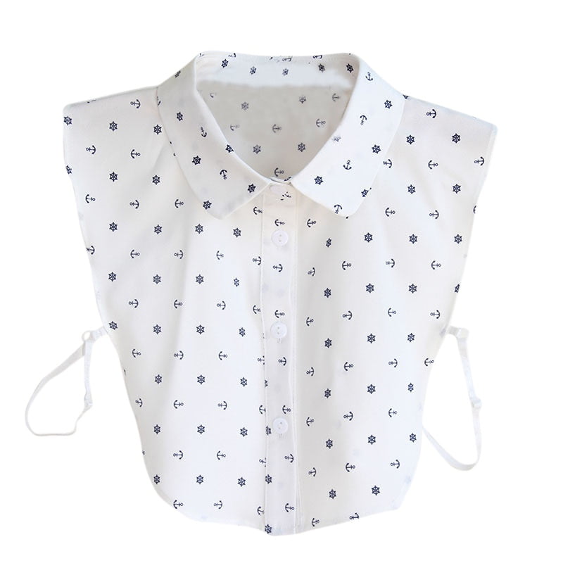 Fake Collar Detachable Dickey Collar Blouse Half Shirts False Chiffon Spotted Collar for Girls 