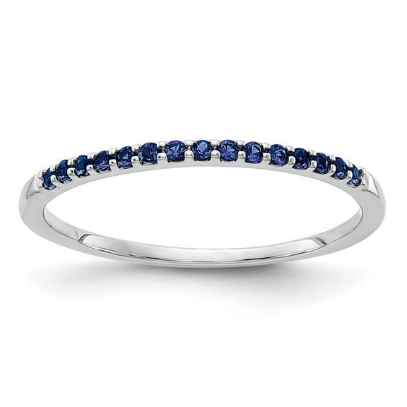 Real 14kt White Gold Blue Sapphire Band Size: 6; for Adults and Teens; for Women and Men