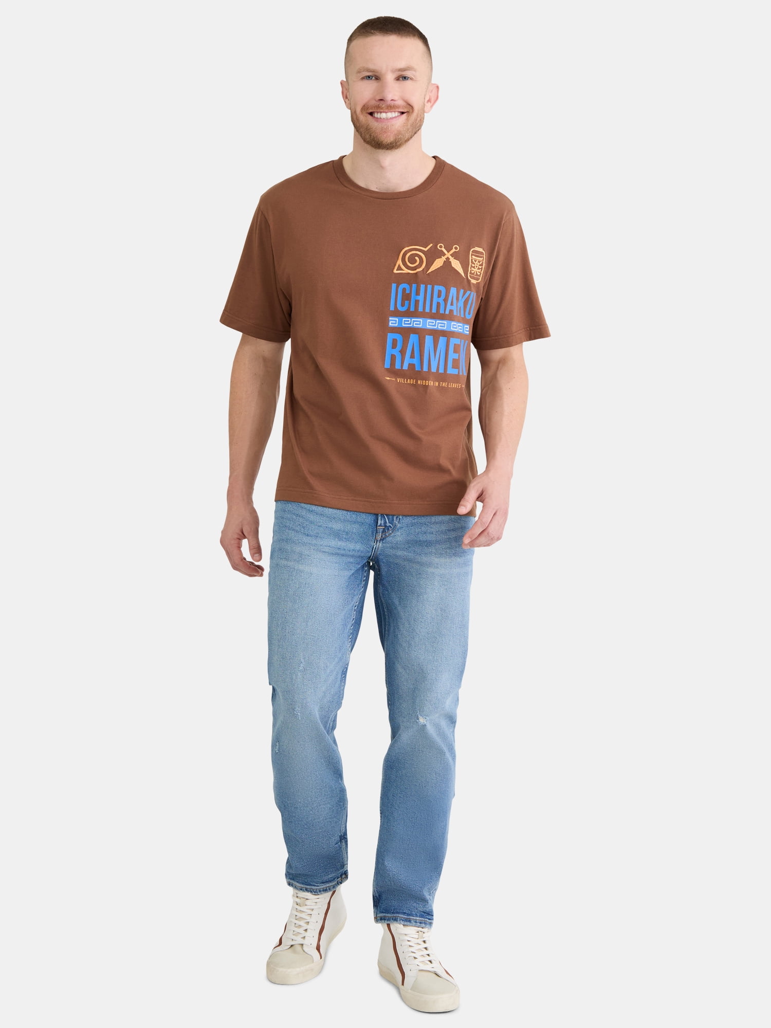 Naruto Men's & Big Men's Drop Shoulder Graphic Tee, Sizes S-3XL