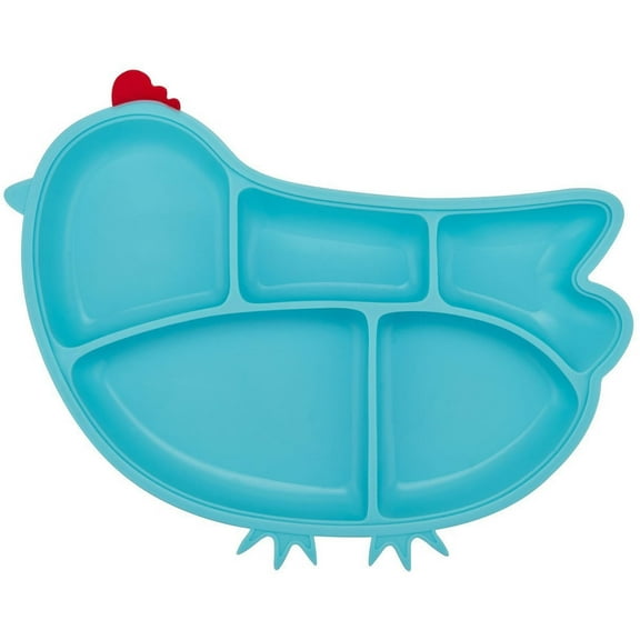 Innobaby Din Din Smart Silicone Chicken Plate for Children, BPA Free, Blue