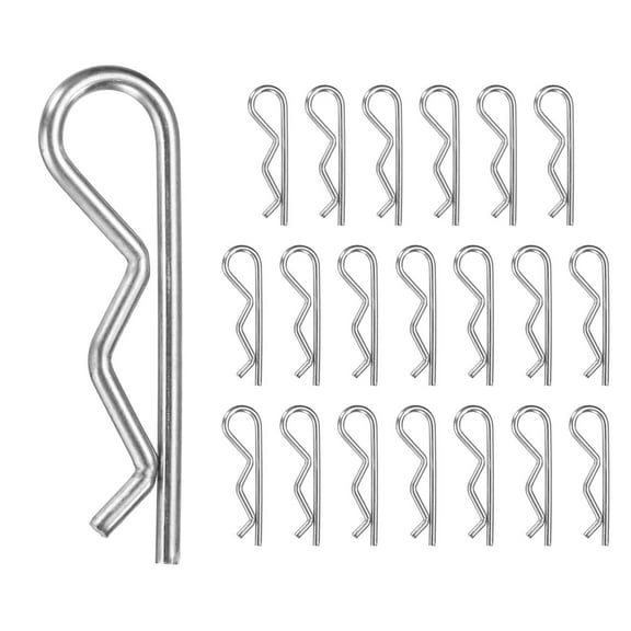 Uxcell 20-Pack R-Shaped Cotter Pin, M1.8x35mm Stainless Steel Hairpin Hardware Spring R Clips Heavy Retainer Pins