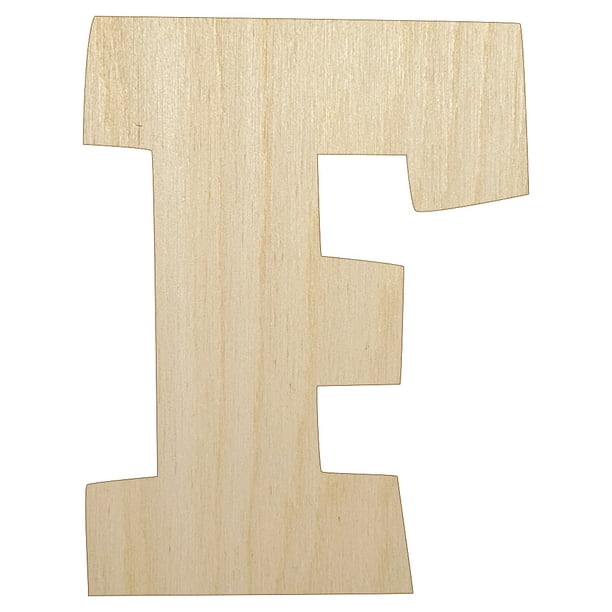 Letter F Uppercase Fun Bold Font Wood Shape Unfinished Piece Cutout ...