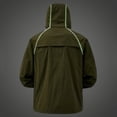 thumbnail image 6 of Fall Jackets for Men, Jacket Mens Rain Outdoor Plain Windbreaker Hiking Raincoats Jogging Breathable Rain Coats Army Green XL, 6 of 9