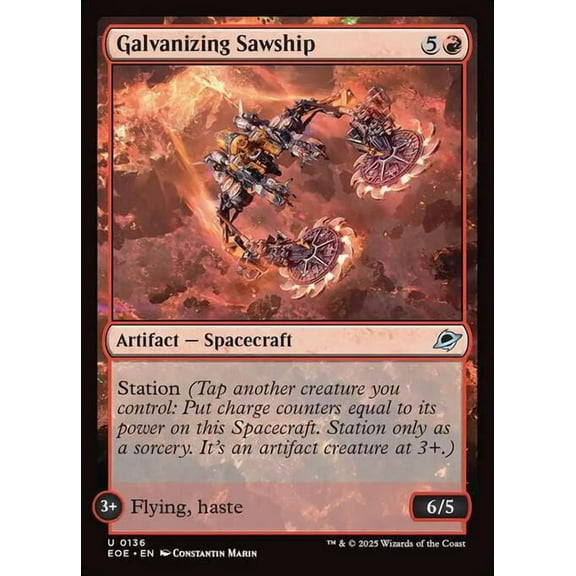 MtG Edge of Eternities Uncommon Galvanizing Sawship (FOIL) #136