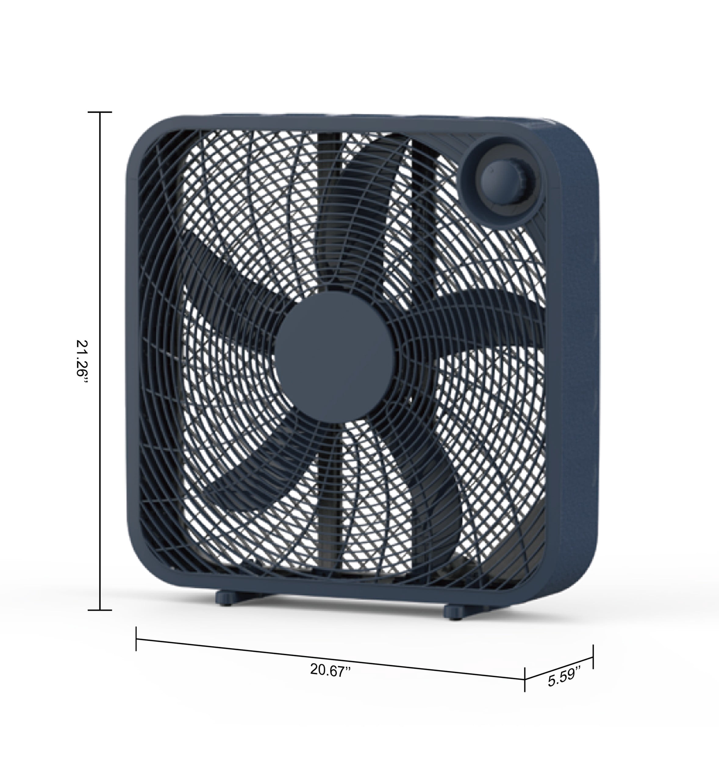 Mainstays 20" 3-Speed Portable Box Fan, FB50-16HI, New, Indigo