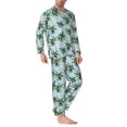 thumbnail image 2 of Daiia Flamingos And Palms for Men's Long-Sleeved Pajama Set – Soft & Comfortable Sleepwear Button-Up Pajamas Cozy Lounge Wear-Small, 2 of 7