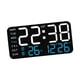 thumbnail image 5 of Reloj despertador digital LED con brillo ajustable y pantalla grande. Blanco con luz azul., 5 of 9