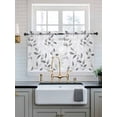 thumbnail image 2 of Gray Leaves Tier Curtains 36 Inch Length, Sheer Curtains for Bedroom Living Room Window Spring Rustic Branches Botanical Rod Pocket Voile Drapes Kitchen Curtains Small Half Window 27.5"x36" 2 Panels, 2 of 6