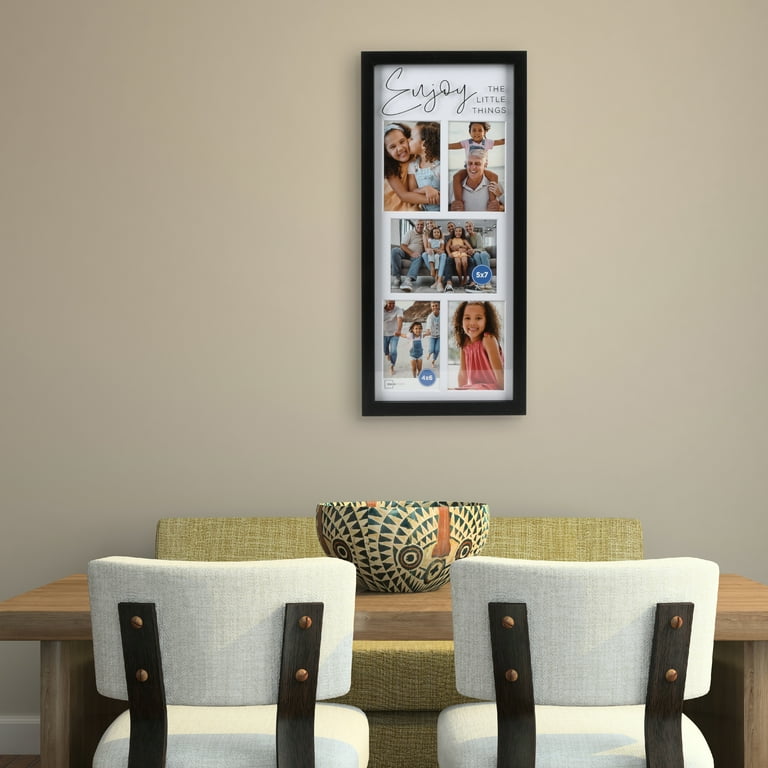 Mainstays 10x22 5-Opening Sentiment Collage Picture Frame, Black