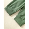 thumbnail image 5 of Newborn Baby Boy Clothes Solid Color Green Romper and Pants 2PCs Infant Fall Winter Clothing Set, 5 of 5
