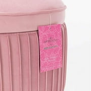 Impressions Vanity Hello Kitty Bow Storage Ottoman Bench, Pink Velvet with Gold Metal Legs