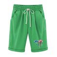 thumbnail image 1 of Pantalones Cortos Casuales para Mujer Día de la Independencia Impreso Elástico de la Cintura, Pantalones Cortos de Verano para Mujeres, 1 of 4