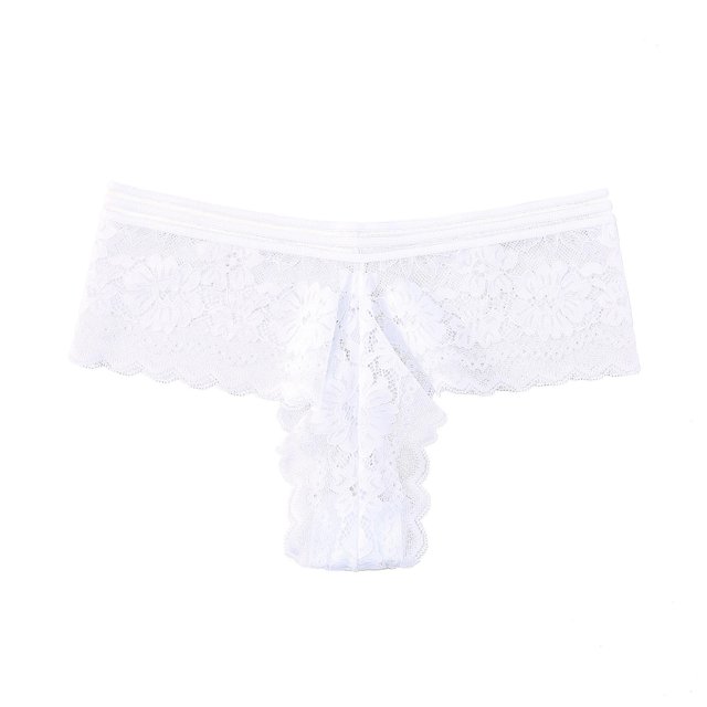 Gibobby Calzones para mujer sexy Bragas de mujer, Tanga, conjunto de colores, lencería opcional, bragas de Tanga de encaje con lados de flores huecas(Blanco,M)