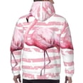thumbnail image 7 of Picia Flamingo Pattern Casual Men's Hoodie - Lightweight Hooded Sweatshirt with Kangaroo Pocket, Comfortable Pullover for Everyday, Travel-3X-Large, 7 of 7