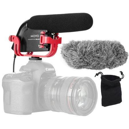 Movo VXR4000R PRO Directional Shotgun Condenser Video Microphone with Shockmount Low Cut Filter 3 Stage