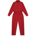 thumbnail image 5 of Miutii Kids Girls Mechanic Costume Boiler Suit Long Sleeve Coveralls Jumpsuit Flight Suit for Red 12, 5 of 6