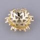 thumbnail image 3 of 2 piezas de dijes espaciadores de cuentas de flores con diamantes de imitación chapados en oro Copo de nieve 10x4mm, 3 of 9